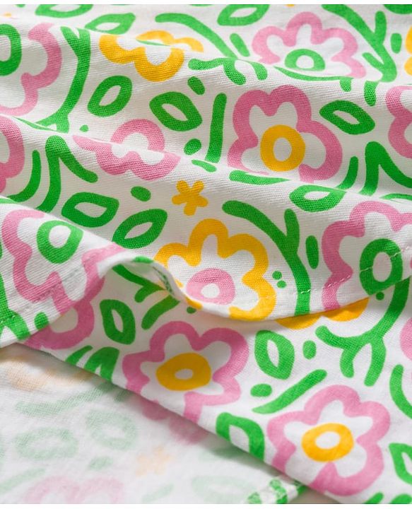 Pine Kids Cotton Knit Poncho Top Floral Print Multicolor 4-5 Years