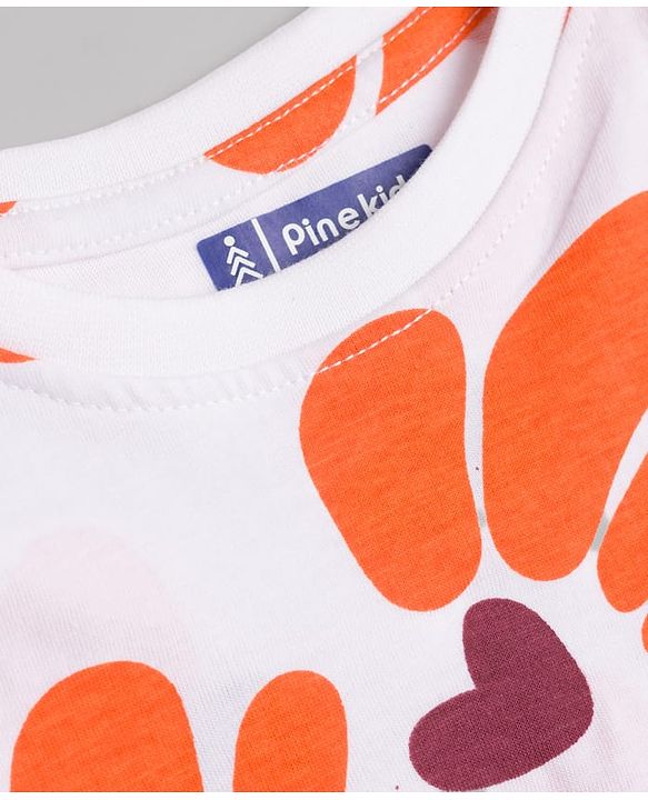 Pine Kids Cotton Knit Half Sleeves Floral Printed Poncho Top - Multicolor