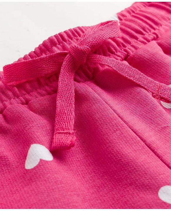 Pine Kids Looper Knit Heart Printed Shorts - Pink