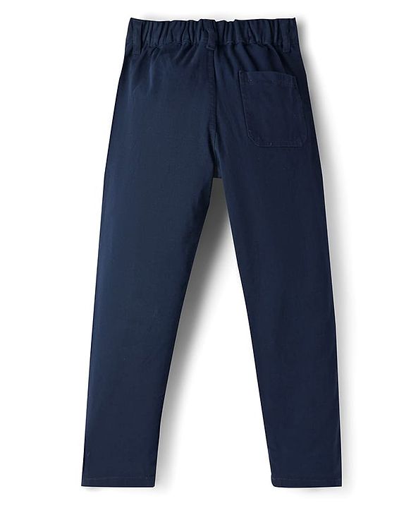 Pine Kids Cotton Elastane Woven Solid Color Trousers - Navy Blue