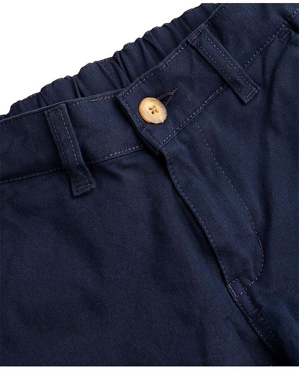 Pine Kids Cotton Elastane Woven Solid Color Trousers - Navy Blue