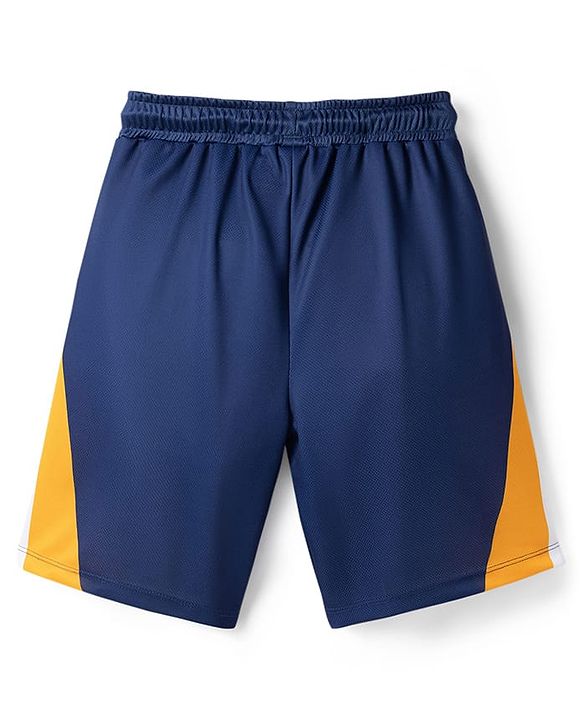 Pine Active Knit Sleeveless Athleisure T-Shirt & Shorts With 18 Number Print - Navy Blue