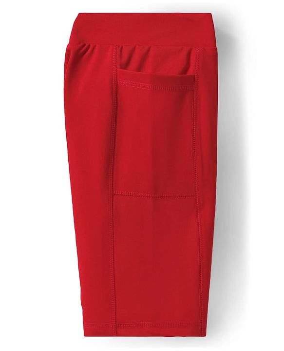 Pine Active Knit knee Length Super Stretch Solid Cycling Shorts - Red