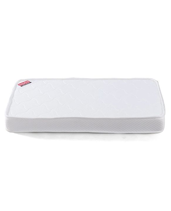 Babyhug High Density Soft Foam Quilted Baby Mattress - White| PU Foam Support| Supports Spinal Alignment| Lightweight| Fits Standard Cribs| 0-24 Months