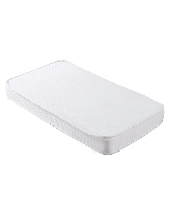 Babyhug High Density Soft Foam Quilted Baby Mattress - White| PU Foam Support| Supports Spinal Alignment| Lightweight| Fits Standard Cribs| 0-24 Months