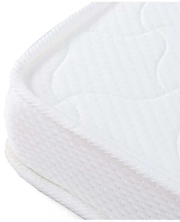 Babyhug High Density Soft Foam Quilted Baby Mattress - White| PU Foam Support| Supports Spinal Alignment| Lightweight| Fits Standard Cribs| 0-24 Months