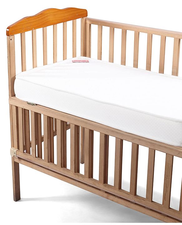 Babyhug High Density Soft Foam Quilted Baby Mattress - White| PU Foam Support| Supports Spinal Alignment| Lightweight| Fits Standard Cribs| 0-24 Months