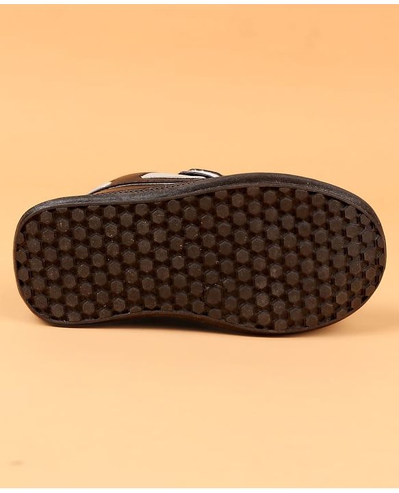 Cute Walk by Babyhug Velcro Closure Loafers with Star Applique - Black