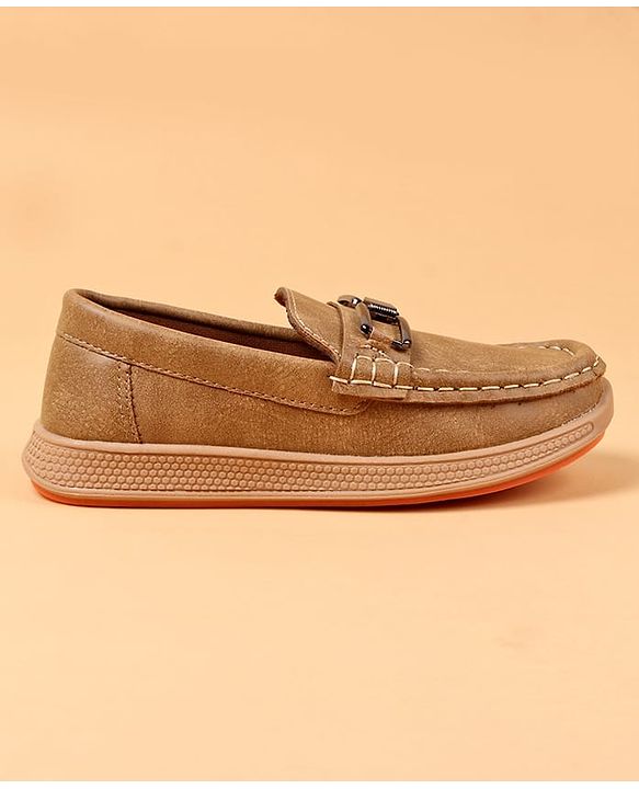 Cute Walk by Babyhug Slip On Solid Color Loafers - Brown