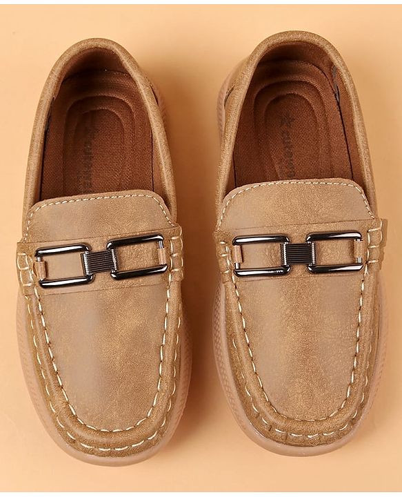 Cute Walk by Babyhug Slip On Solid Color Loafers - Brown