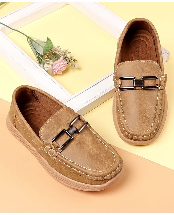 Cute Walk by Babyhug Slip On Solid Color Loafers - Brown