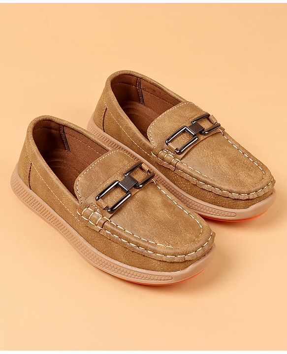 Cute Walk by Babyhug Slip On Solid Color Loafers - Brown