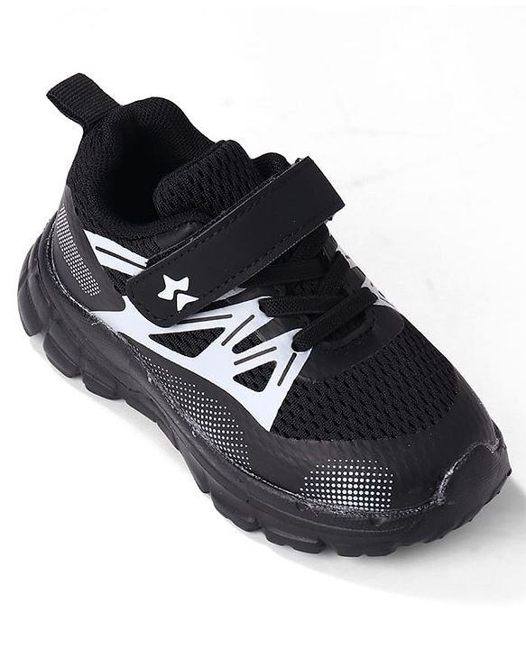 Cute Walk by Babyhug Solid Colour Sneaker Shoes with Velcro Closure - Black