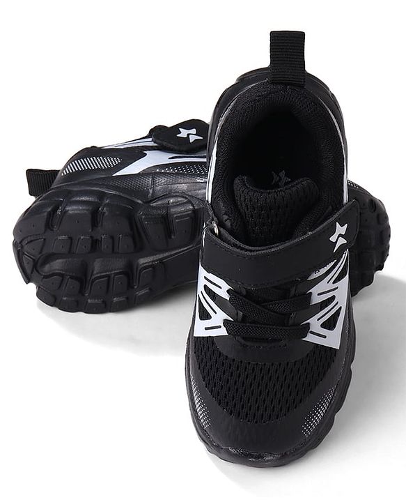 Cute Walk by Babyhug Solid Colour Sneaker Shoes with Velcro Closure - Black