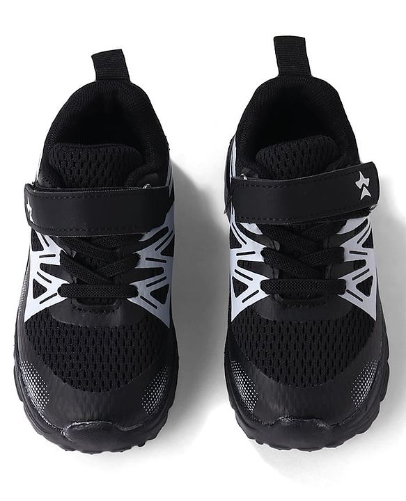 Cute Walk by Babyhug Solid Colour Sneaker Shoes with Velcro Closure - Black