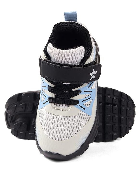 Cute Walk by Babyhug Solid Colour Sneaker Shoes with Velcro Closure - Black