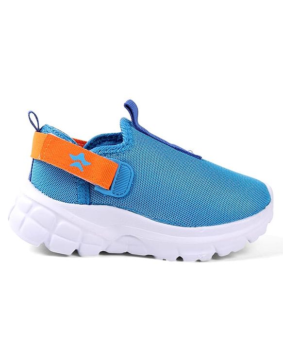 Cute Walk by Babyhug Solid Colour Sneaker Shoes with Velcro Closure - Aqua Blue