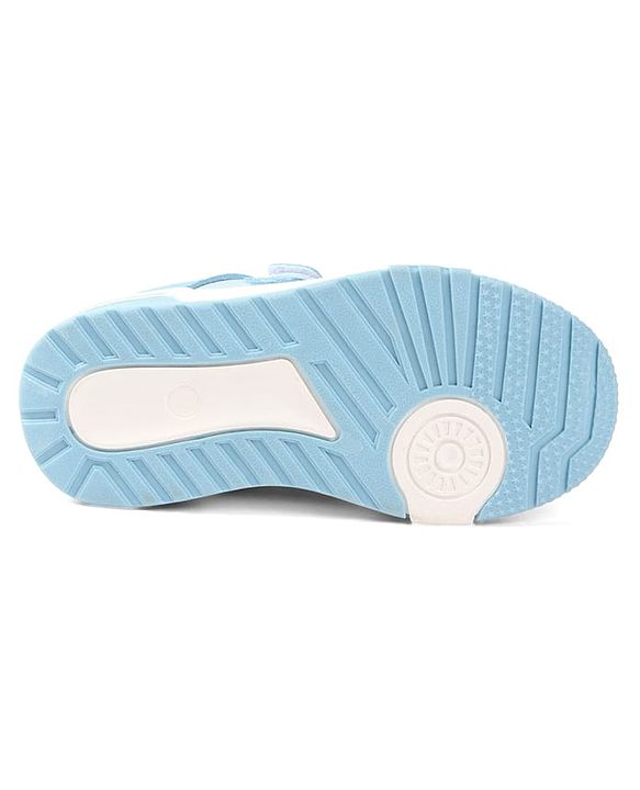 Cute Walk by Babyhug Solid Colour Sneaker Shoes with Velcro Closure - Light Blue