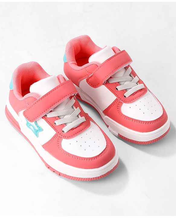 Cute Walk by Babyhug Solid Colour Sneaker Shoes with Velcro Closure - Light Blue