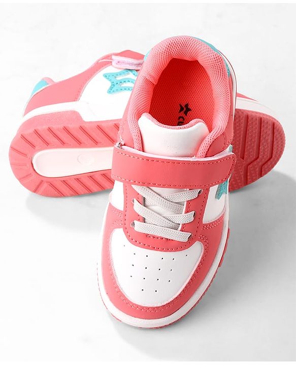 Cute Walk by Babyhug Solid Colour Sneaker Shoes with Velcro Closure - Light Blue