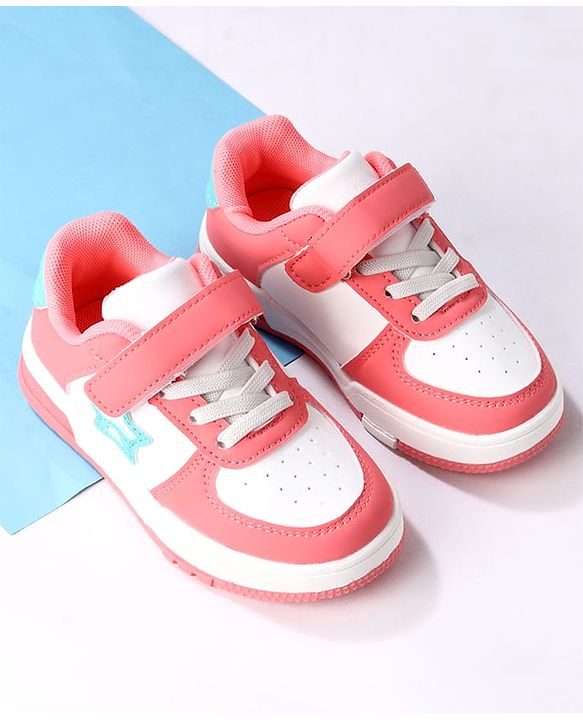 Cute Walk by Babyhug Solid Colour Sneaker Shoes with Velcro Closure - Light Blue
