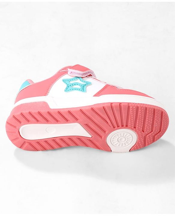 Cute Walk by Babyhug Solid Colour Sneaker Shoes with Velcro Closure - Light Blue