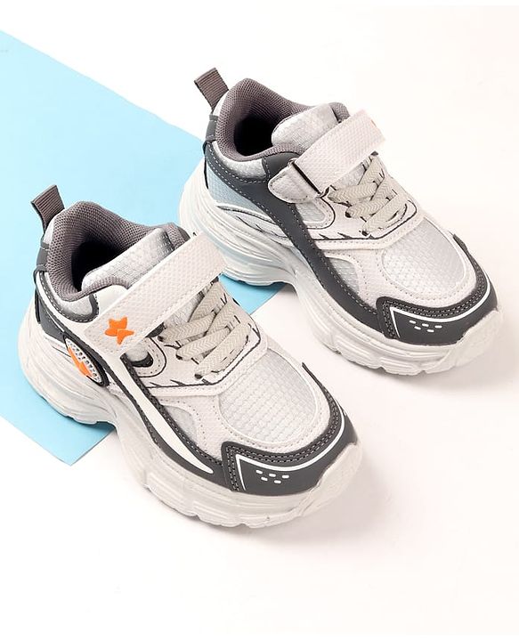 Cute Walk by Babyhug Velcro Closure Sneaker Shoes - Grey