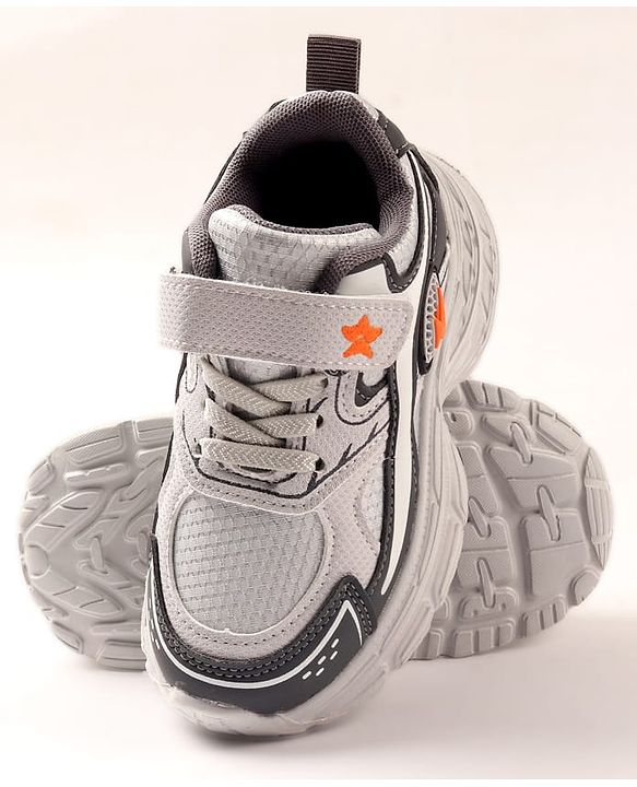 Cute Walk by Babyhug Velcro Closure Sneaker Shoes - Grey