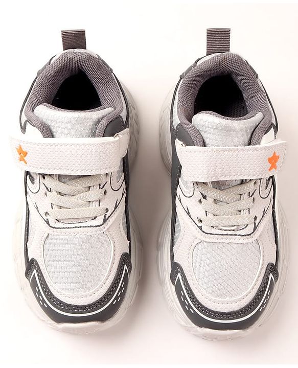 Cute Walk by Babyhug Velcro Closure Sneaker Shoes - Grey