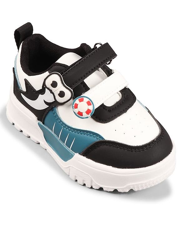 Cute Walk by Babyhug Velcro Closure Solid Color Sneakers Shoes - Teal Blue
