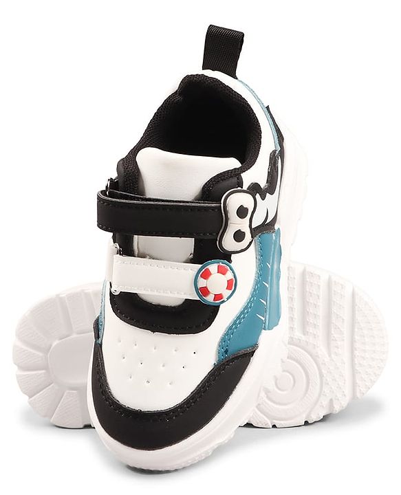 Cute Walk by Babyhug Velcro Closure Solid Color Sneakers Shoes - Teal Blue