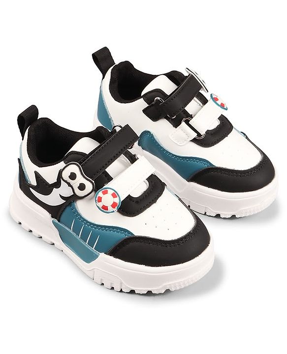 Cute Walk by Babyhug Velcro Closure Solid Color Sneakers Shoes - Teal Blue