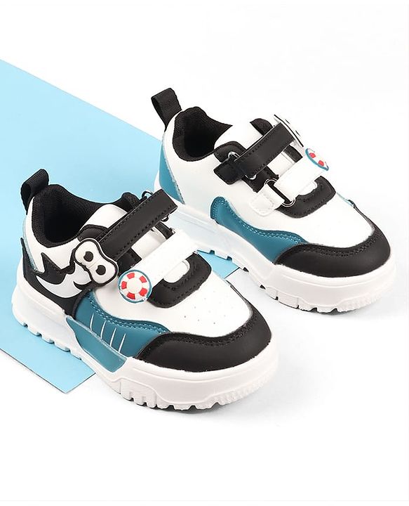 Cute Walk by Babyhug Velcro Closure Solid Color Sneakers Shoes - Teal Blue