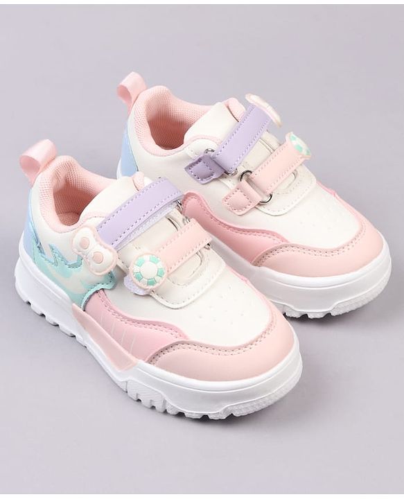 Cute Walk by Babyhug Velcro Closure Solid Color Sneakers Shoes - Teal Blue