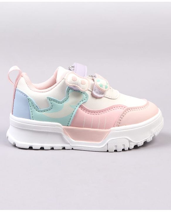 Cute Walk by Babyhug Velcro Closure Solid Color Sneakers Shoes - Teal Blue