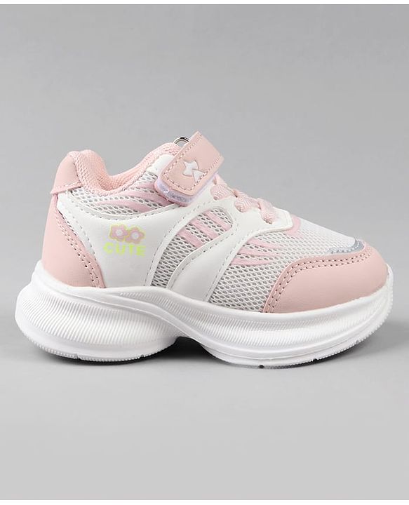 Cute Walk by Babyhug Closure Sneakers with Cute Print - Pink