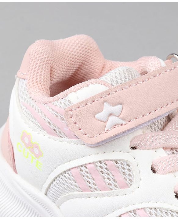Cute Walk by Babyhug Closure Sneakers with Cute Print - Pink