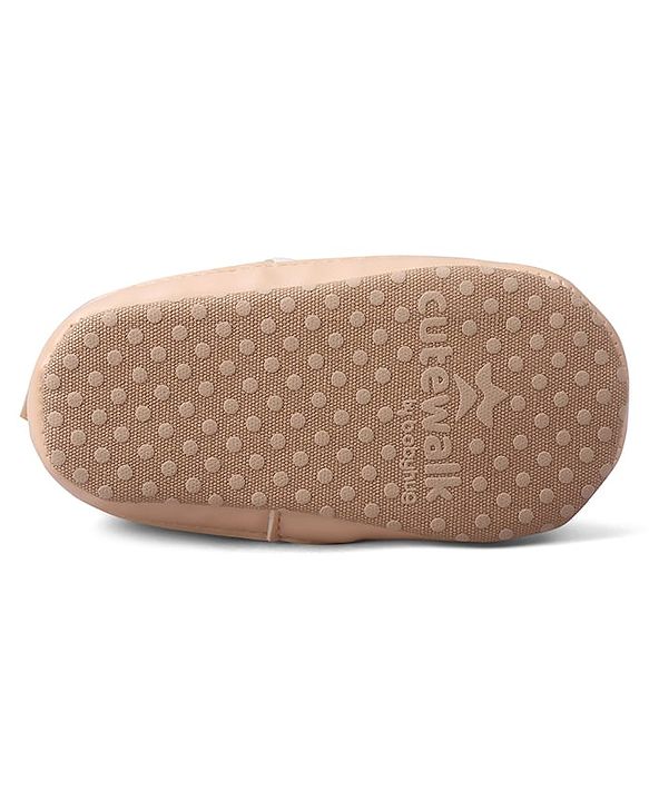 Cute Walk by Babyhug Velcro Closure Booties with Fox Patch -  Grey