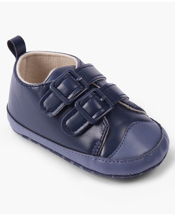 Cute Walk by Babyhug Velcro Closure Solid Colour Booties -Beige