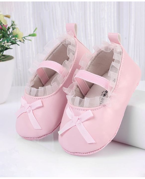 Cute Walk by Babyhug Slip On Booties with Bow Applique - Silver