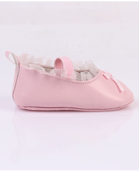 Cute Walk by Babyhug Slip On Booties with Bow Applique - Silver