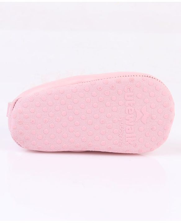 Cute Walk by Babyhug Slip On Booties with Bow Applique - Silver