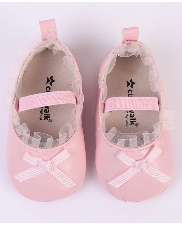 Cute Walk by Babyhug Slip On Booties with Bow Applique - Silver