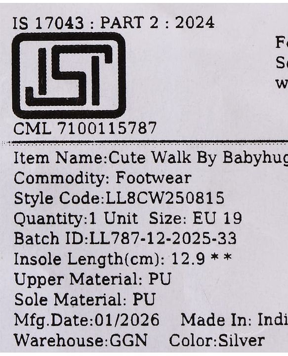 Cute Walk by Babyhug Velcro Closure Booties with Glitter Print & Floral Applique - Silver