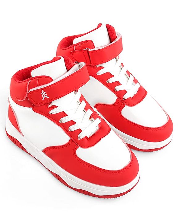 Pine Kids Velcro Closure Solid Sneaker Shoes - Red