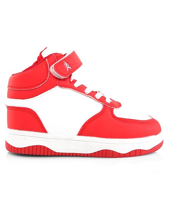 Pine Kids Velcro Closure Solid Sneaker Shoes - Red