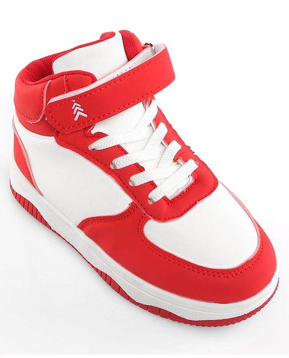 Pine Kids Velcro Closure Solid Sneaker Shoes - Red