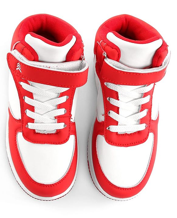 Pine Kids Velcro Closure Solid Sneaker Shoes - Red