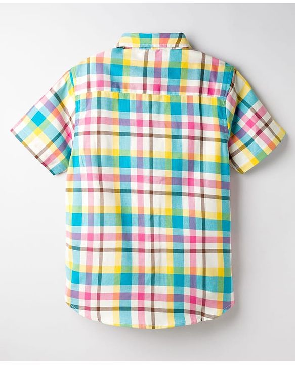 Pine Kids Cotton Woven Half Sleeves Checks Shirt - Multicolor