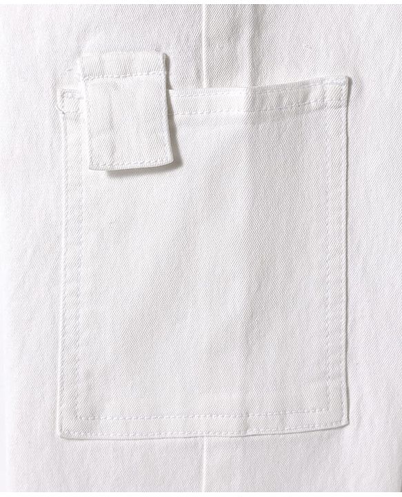 Pine Kids Denim Woven Full Length Solid Jeans With Cargo Pockets - White